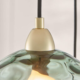 Furniturebox Uk Lake 3 Green Glass Globes Pendant Ceiling Light - thumbnail 5