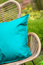 Waterproof Outdoor Garden Patio Cushion Cover And Inner Square Pack Of 4 Teal 60Cm X 60Cm - thumbnail 3