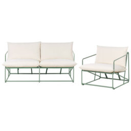 Beliani Garden Sofa Set 3 Seater Ponte Metal Green - thumbnail 4
