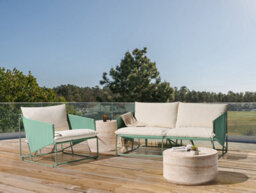 Beliani Garden Sofa Set 3 Seater Ponte Metal Green - thumbnail 2