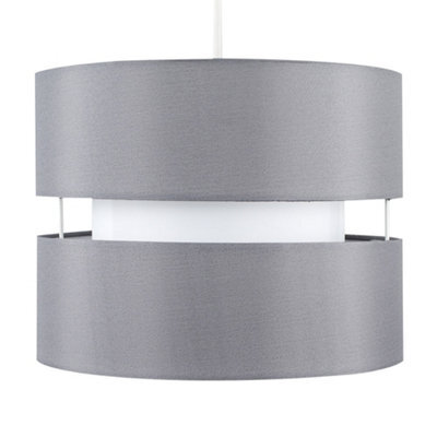 Valuelights Sophia Small Grey 2 Tier Ceiling Light Shade And Bulb (D)26Cm - image 1