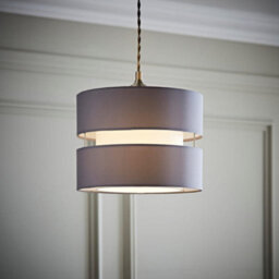 Valuelights Sophia Small Grey 2 Tier Ceiling Light Shade And Bulb (D)26Cm - thumbnail 2