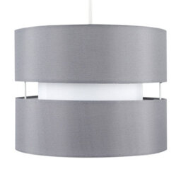 Valuelights Sophia Small Grey 2 Tier Ceiling Light Shade And Bulb (D)26Cm