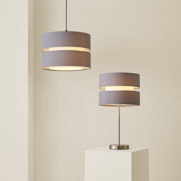 Valuelights Sophia Small Grey 2 Tier Ceiling Light Shade And Bulb (D)26Cm - thumbnail 7