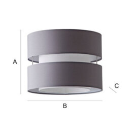 Valuelights Sophia Small Grey 2 Tier Ceiling Light Shade And Bulb (D)26Cm - thumbnail 9