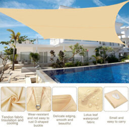 Yellow 2X3M Rectangular Shade Sail Waterproof Uv Resistant - thumbnail 3