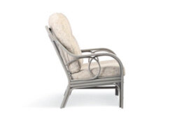 Desser Madrid Grey Natural Rattan 2 Seater Conservatory Sofa Real Cane Wicker Indoor Settee With Uk Sewn Cushion In Farrow Fabric - thumbnail 4