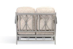 Desser Madrid Grey Natural Rattan 2 Seater Conservatory Sofa Real Cane Wicker Indoor Settee With Uk Sewn Cushion In Farrow Fabric - thumbnail 5