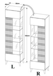 Furneo Grey Living Room Set Tv Stand Display Cabinets High Gloss & Matt Azzurro 10/12G Blue Led Lights - thumbnail 5