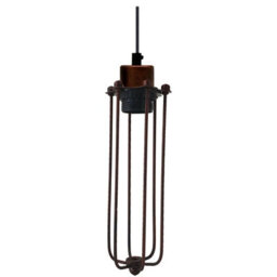 Vintage Pendant Light Metal Cage With Socket Adjustable Cable, Retro Lighting For Kitchen Dining Room Bar Hallway - thumbnail 5