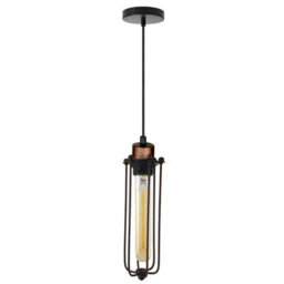 Vintage Pendant Light Metal Cage With Socket Adjustable Cable, Retro Lighting For Kitchen Dining Room Bar Hallway - thumbnail 6