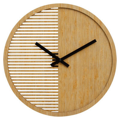 Orsina Contemporary Small Wooden Wall Clock, Large Wood Dial Clock In Kitchen, Easily Maintained Large Wall Clock - image 1