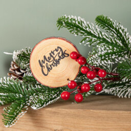 Samuel Alexander 1.9M Christmas Frosted Pinecone Garland With Red Berries And Baubles - thumbnail 6