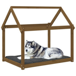 Berkfield Dog Bed Honey Brown 111X80X100 Cm Solid Wood Pine - thumbnail 4