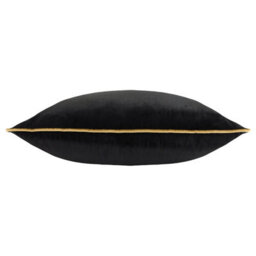 furn. Furn Meridian Velvet Piped Polyester Filled Cushion, Black/gold, 55 X 55Cm - thumbnail 2