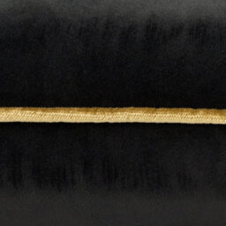 furn. Furn Meridian Velvet Piped Polyester Filled Cushion, Black/gold, 55 X 55Cm - thumbnail 3