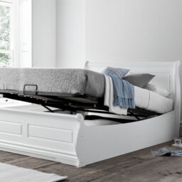 Marseille White Wooden Ottoman/storage Bed - King Size 5Ft Bed Frame Only - thumbnail 1