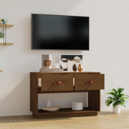 Berkfield Classic Tv Cabinet Honey Brown 90X40X60 Cm Solid Wood Pine - thumbnail 3