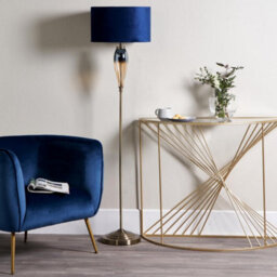 Pagazzi Lighting Pagazzi Elena Blue And Brass Floor Lamp - thumbnail 2