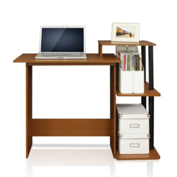 Walplus Furinno Efficient Home Laptop Notebook Computer Desk, Light Cherry/black - thumbnail 2