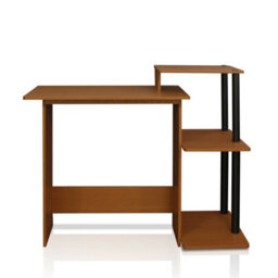 Walplus Furinno Efficient Home Laptop Notebook Computer Desk, Light Cherry/black - thumbnail 5