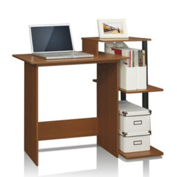 Walplus Furinno Efficient Home Laptop Notebook Computer Desk, Light Cherry/black - thumbnail 4