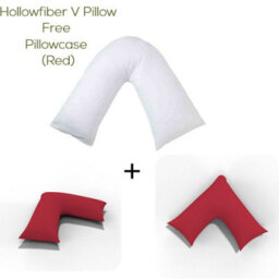 ARLinens V Shaped Pillow With Free V Pillowcase Orthopedic Hollowfiber Filled Head Neck Support V Cushion With Case - thumbnail 1