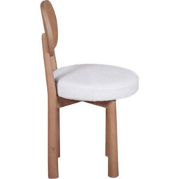 Wyld Haus Set Of 2 New Mexico Natural Mango Wood Dining Chairs With Boucle Upholstered Seats - thumbnail 4