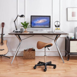 Ergonomic Saddle Stool With 360-Degree Swivel Wheels - thumbnail 3