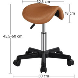 Ergonomic Saddle Stool With 360-Degree Swivel Wheels - thumbnail 2