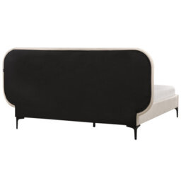 Beliani Bed Velvet Suzette 140 X 200 Cm (Eu Double) Light Beige - thumbnail 5