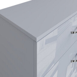 Fwstyle 5 Drawer Chest Of Drawers Grey Gloss Bedroom Furniture - thumbnail 7