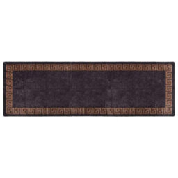 Berkfield Durable Rug Washable 80X300 Cm Black And Gold Anti Slip - thumbnail 2