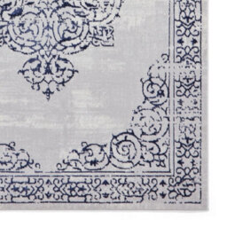 Blue Silver Traditional Abstract Bordered Easy To Clean Rug For Living Room Bedroom & Dining Room-80Cm X 150Cm - thumbnail 4