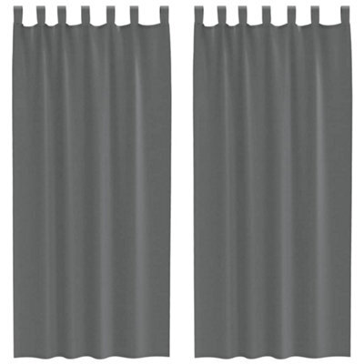 Berkfield Durable Voile Curtains With Loops 2 Pcs Dark Grey 140X225 Cm - image 1