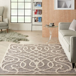 Outdoor Rug, Modern Rug, Optical (3D) Diningroom Rug, Grey Outdoor Rug, Stain-Resistant Abstract Rug-122Cm X 183Cm - thumbnail 2
