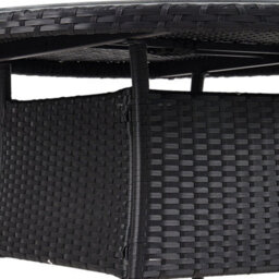 Living And Home Black Garden Rattan Tempered Glass Top Round Table With Parasol Hole - thumbnail 8