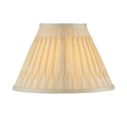 Tapered Cylinder Lamp Shade - Ivory Silk - 60W E27 Or B22 - Living Room - E10065 - thumbnail 1