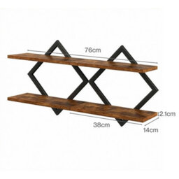 Levede Floating Shelves Hanging Rustic Brown Stylish Wall Storage 2 Set - thumbnail 4
