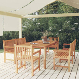 Berkfield 5 Piece Garden Dining Set Solid Wood Teak