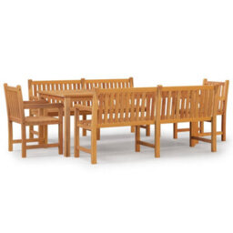 Berkfield 5 Piece Garden Dining Set Solid Wood Teak - thumbnail 2