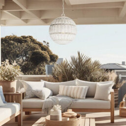 Luminosa Lighting Elstead Quoizel Lindendale Spherical Pendant Ceiling Light Contemporary Antique White Ip44 1X E27 - thumbnail 5