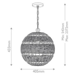 Luminosa Lighting Elstead Quoizel Lindendale Spherical Pendant Ceiling Light Contemporary Antique White Ip44 1X E27 - thumbnail 3