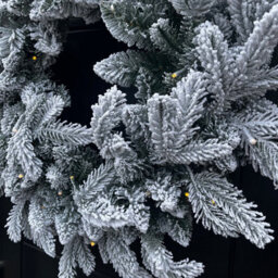 Outdoor Living (NW) Ltd 60Cm Premium Mixed Branch Prelit Snow Flocked Christmas Wreath - With Timer - thumbnail 5