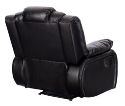 Recliner Manual Chair In Black Faux Leather - thumbnail 7