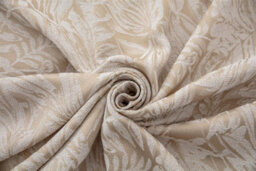 Luxury Living Chenille Jacquard Lined Ring Top Eyelet Curtains Cream - thumbnail 2