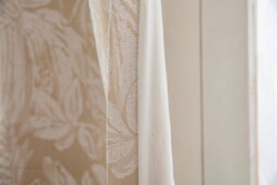 Luxury Living Chenille Jacquard Lined Ring Top Eyelet Curtains Cream - thumbnail 5