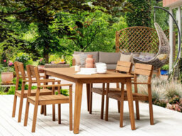 Beliani Garden Dining Set 4 Seater Fornelli Acacia Wood Brown - thumbnail 2