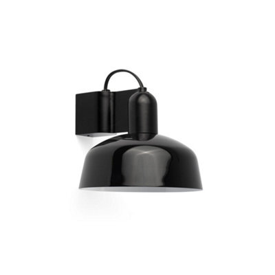 Luminosa Lighting Luminosa Tatawin Dome Wall Lamp Black, Gloss Black 1X E27