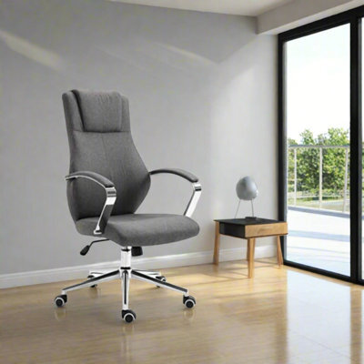 Evre Contemporary Executive Dark Grey Office Chair With Swivel Height Adjust - image 1